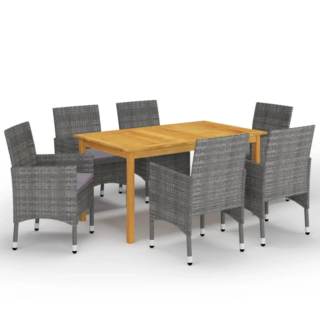 Ensemble à manger de jardin 7 pcs Gris vidaXL 3067766