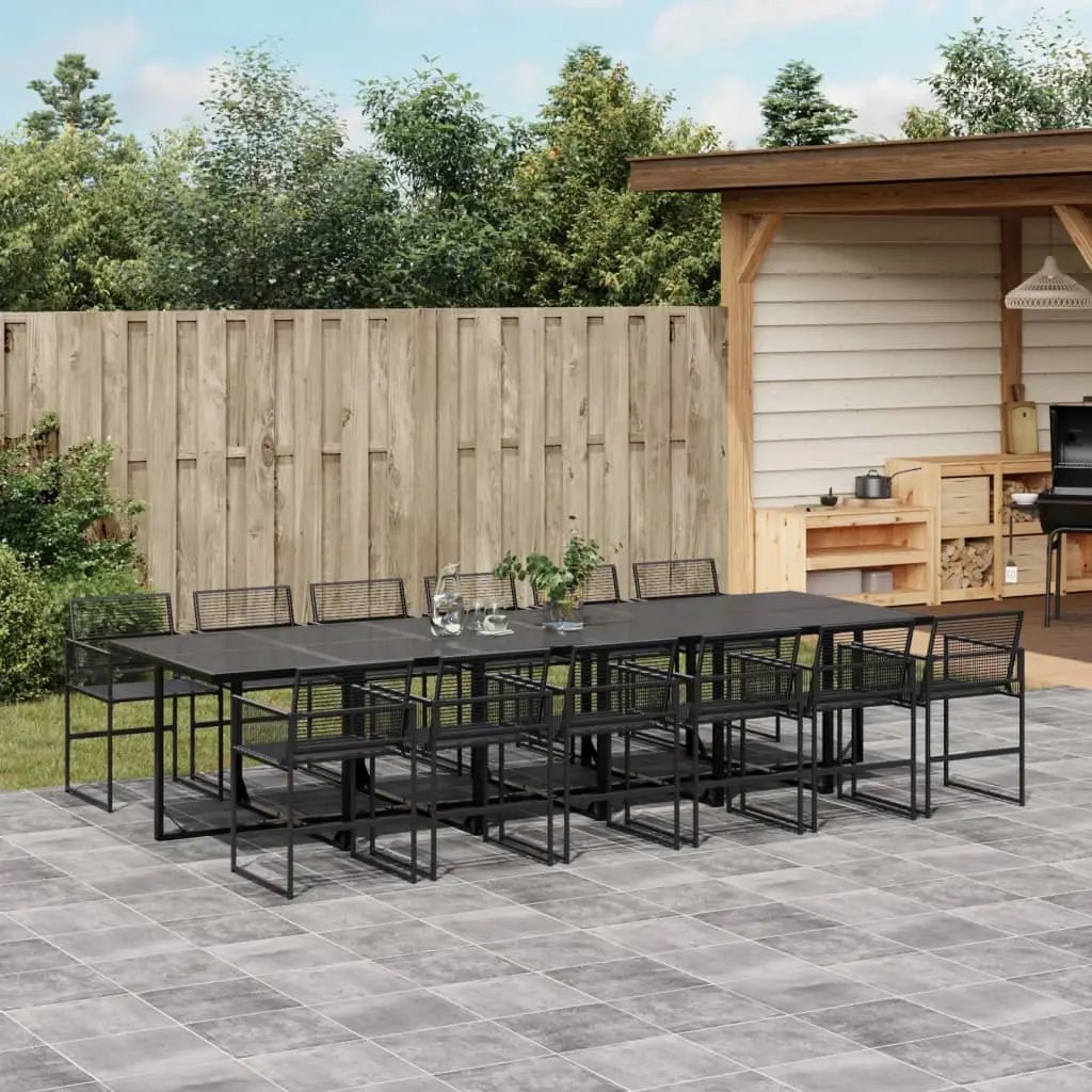 Ensemble à manger de jardin 13 pcs noir résine tressée vidaXL 3295052