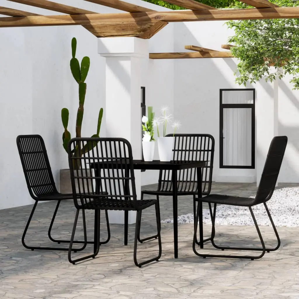 Ensemble à manger de jardin 5 pcs Noir vidaXL 3099180