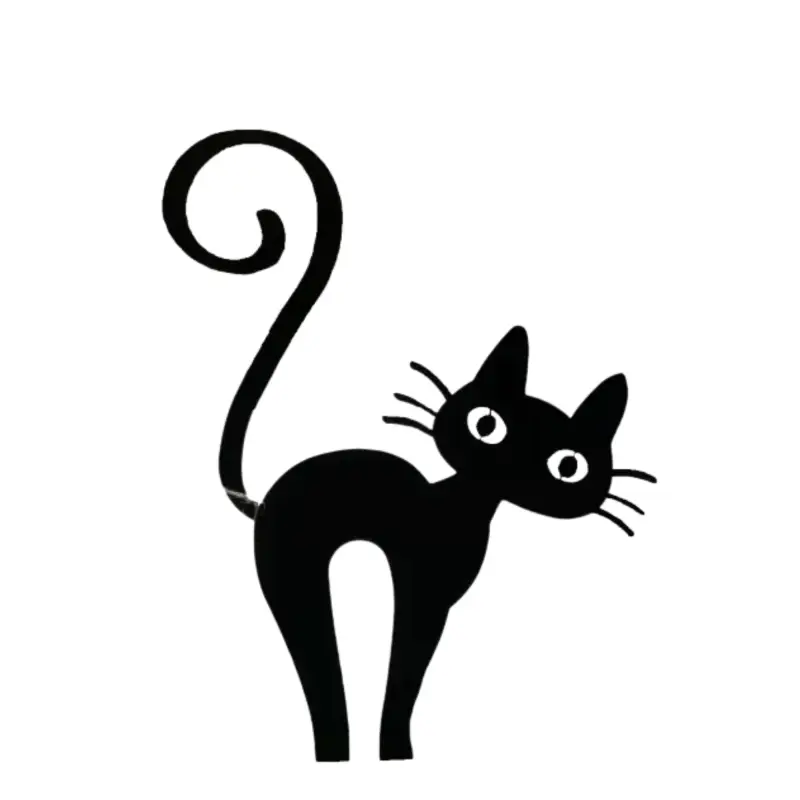 Déco jardin : Chat Leone Métal – Noir 49 cm – Jardinex