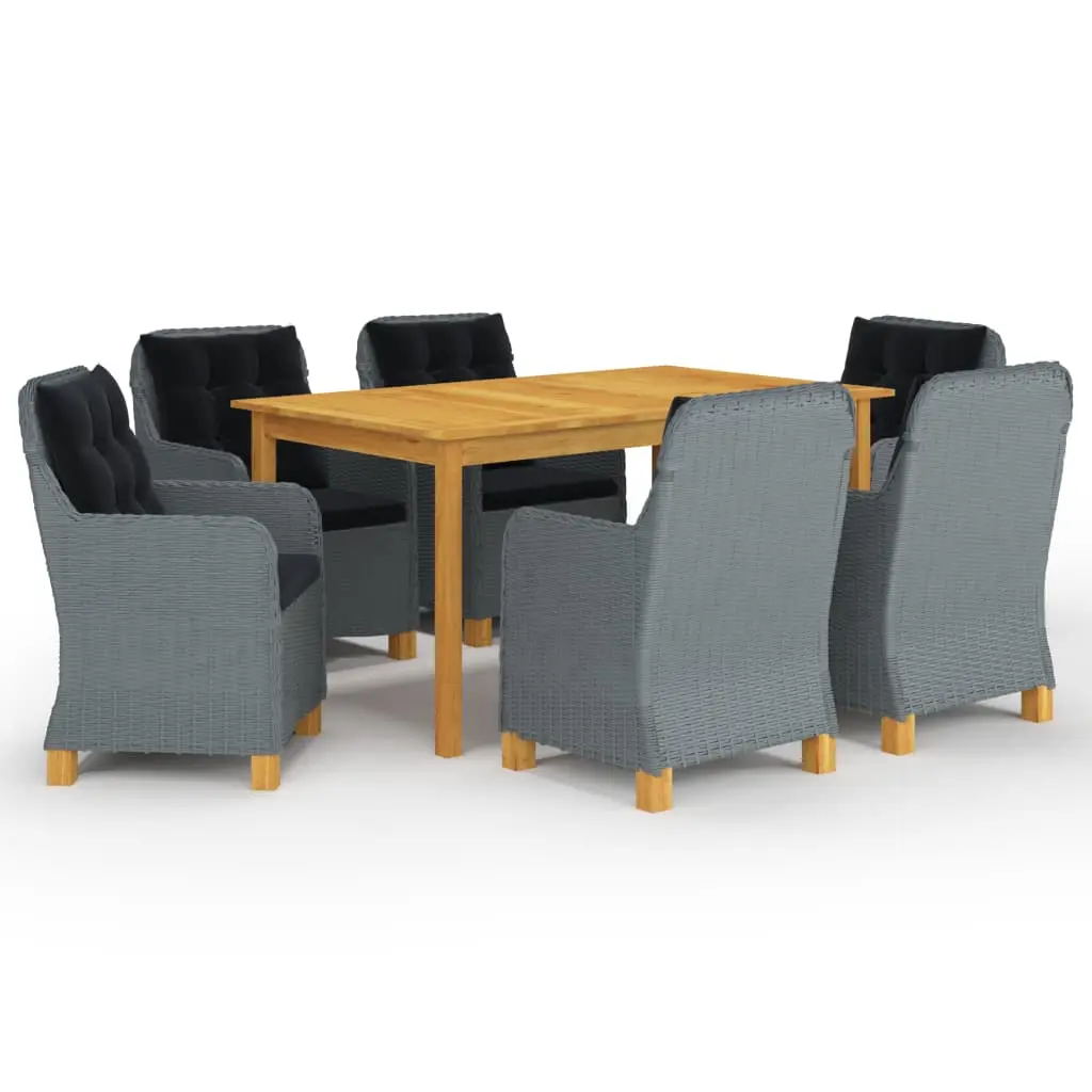 Ensemble à manger de jardin 7 pcs Gris clair vidaXL 3067854