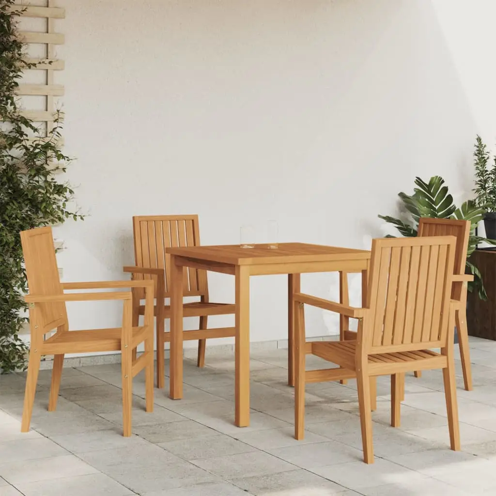 Ensemble à manger de jardin 5pcs Bois de teck massif vidaXL 3157910