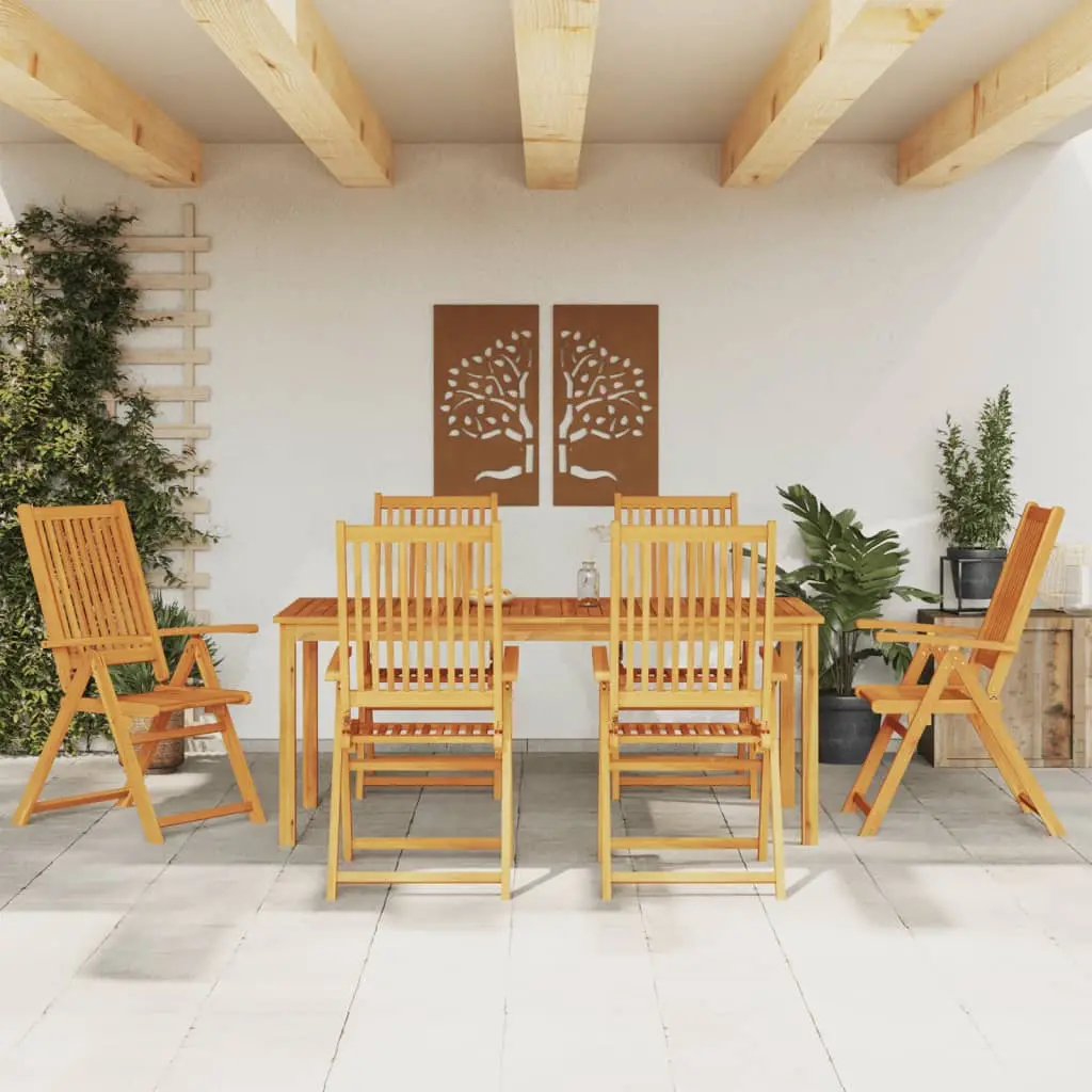 Ensemble à manger de jardin 7 pcs 180x90x75 cm Bois d’acacia solide vidaXL 3295258
