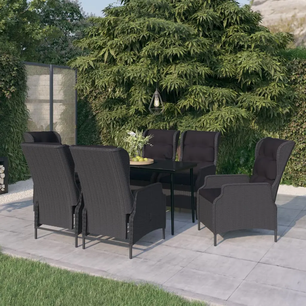 Ensemble à manger de jardin 7 pcs Gris foncé vidaXL 3099658