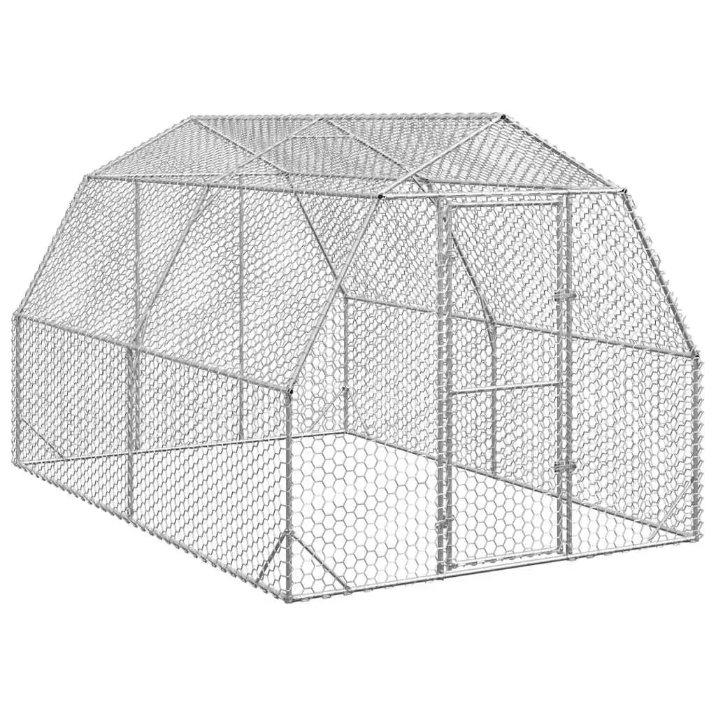 Enclos poulailler extérieur 10 m² acier galvanisé parc grillagé volailles Argent – ComfortXL Outdoor Living