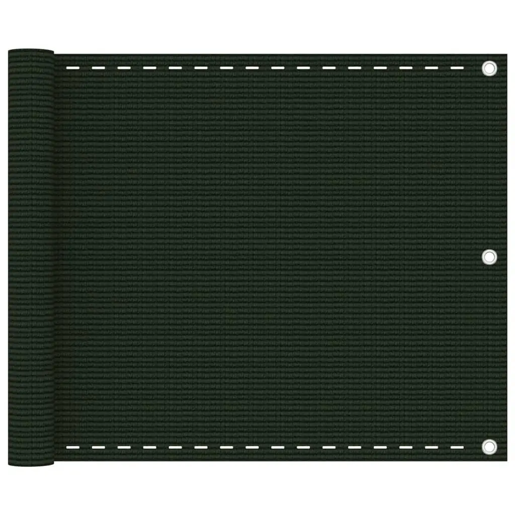 Écran de balcon brise pare vue protection confidentialité 75 x 300 cm PEHD vert foncé
