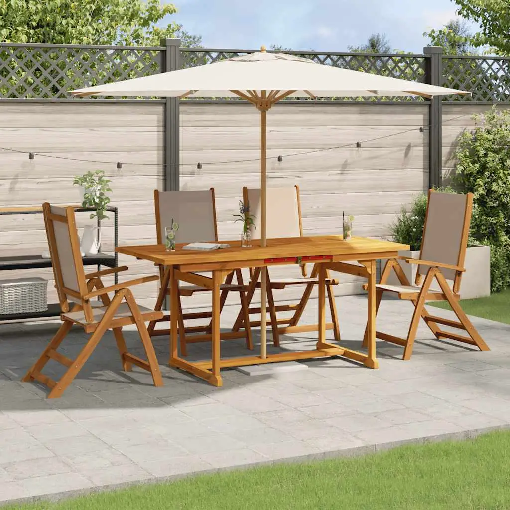 Ensemble à manger de jardin 5pcs bois d’acacia solide textilène vidaXL 3279324