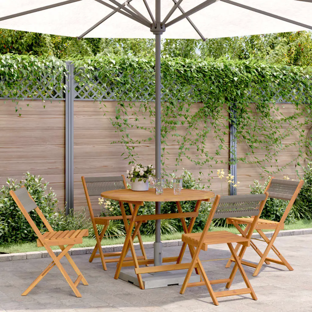 Ensemble à manger de jardin 5pcs gris polypropylène bois massif vidaXL 3281770
