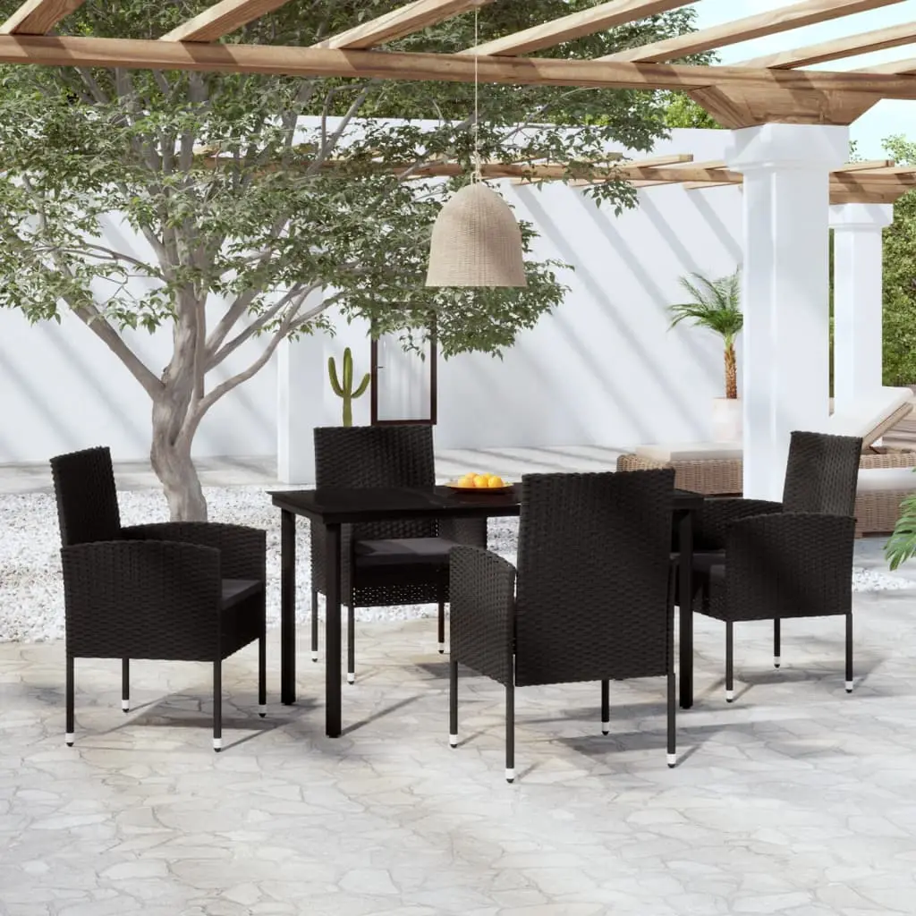 Ensemble à manger de jardin 5 pcs Noir vidaXL 3099615