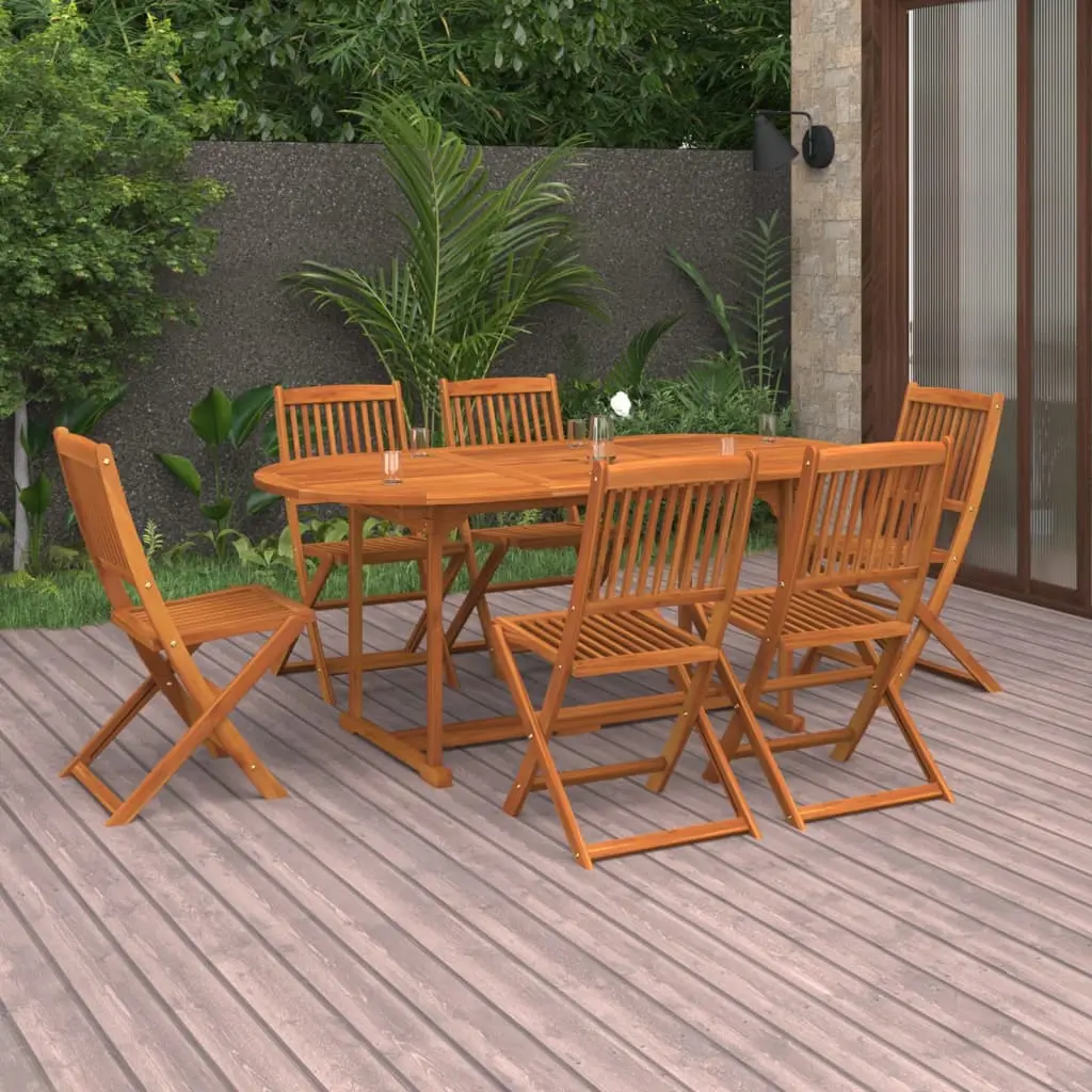 Ensemble à manger de jardin 7 pcs bois massif d’acacia vidaXL 3086972