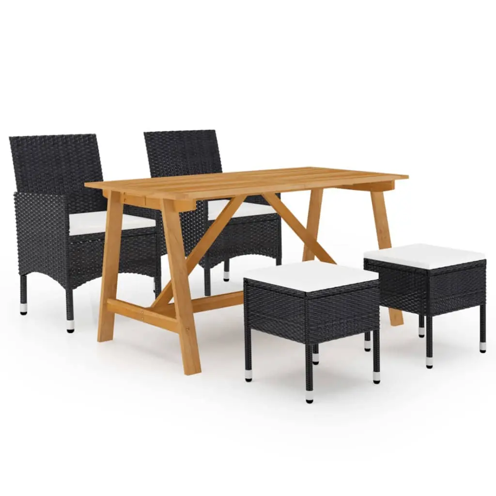 Ensemble à manger de jardin 5 pcs Noir vidaXL 3068743