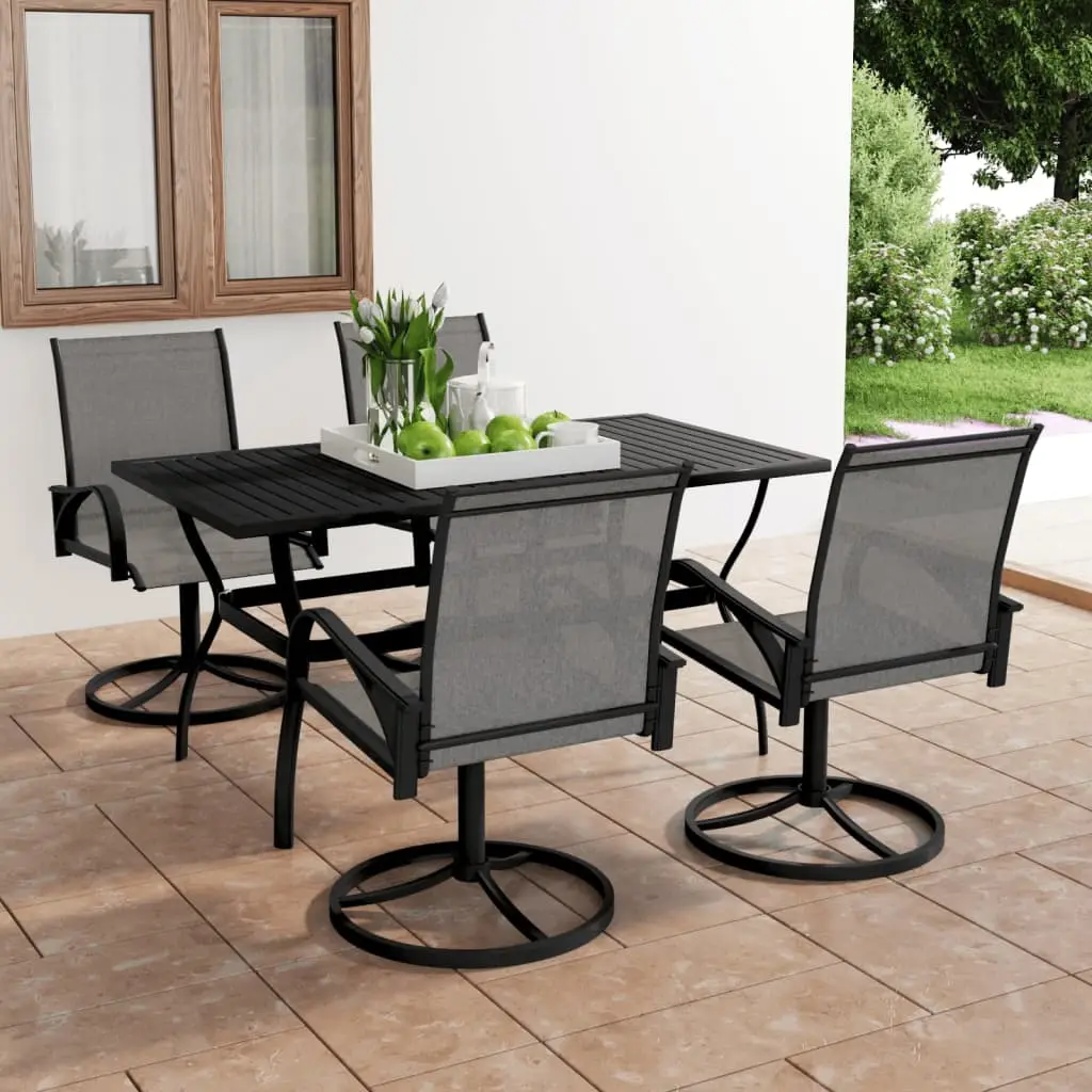 Ensemble à manger de jardin 5 pcs textilène et acier vidaXL 3060283
