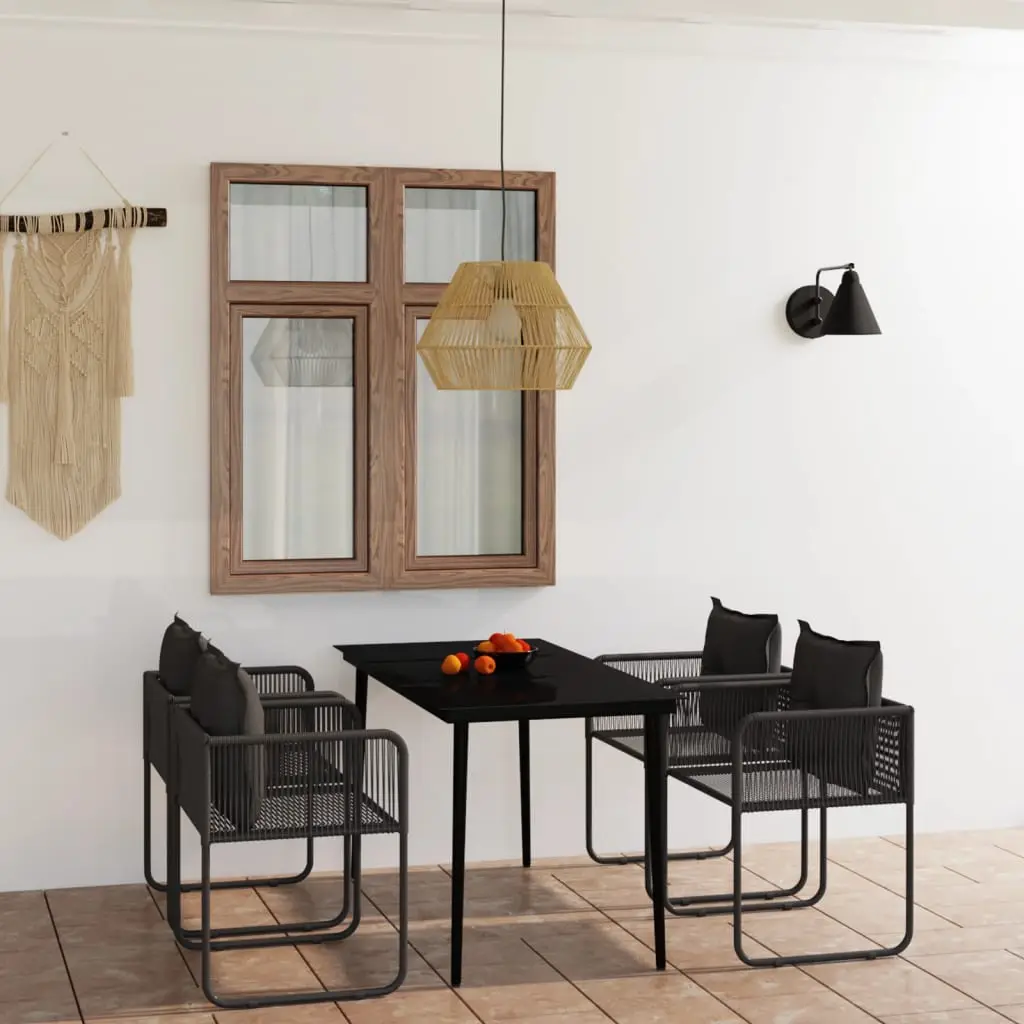 Ensemble à manger de jardin 5 pcs Noir vidaXL 3099085