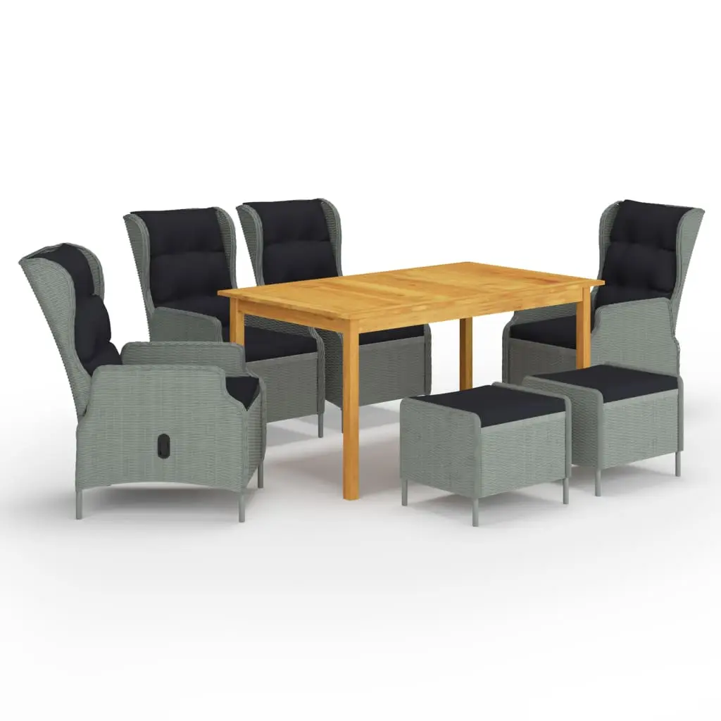 Ensemble à manger de jardin 7 pcs Gris clair vidaXL 3067845