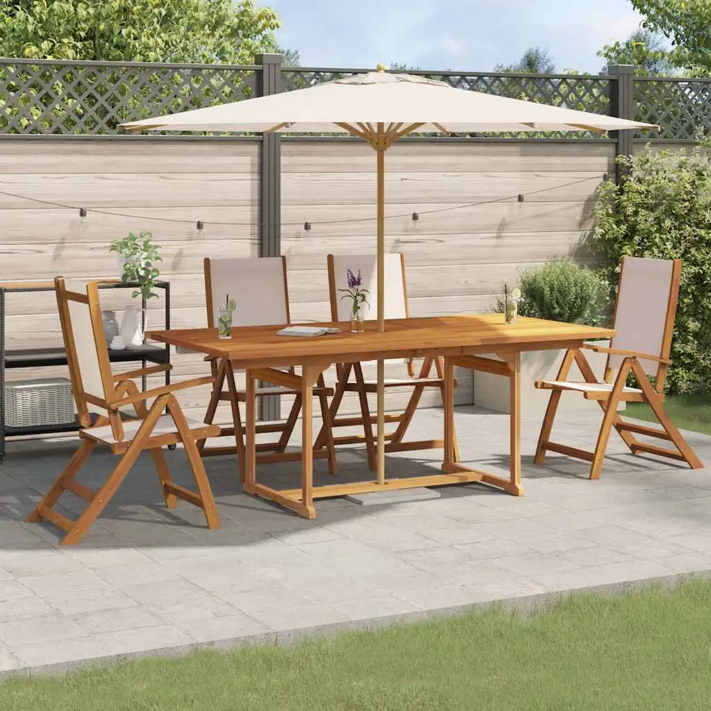 Ensemble à manger de jardin 5pcs bois d’acacia solide textilène vidaXL 3279274