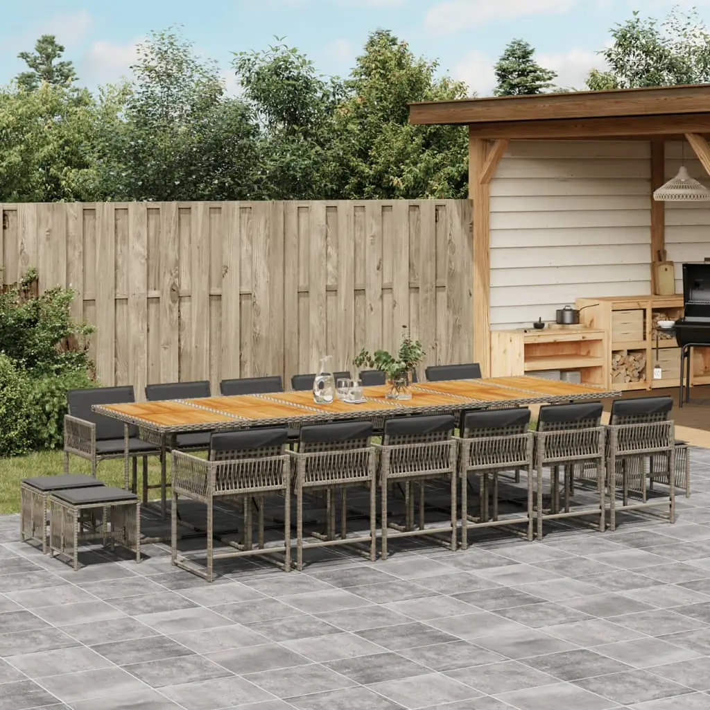 Ensemble à manger de jardin 17 pcs et coussins résine tressée vidaXL 3211550