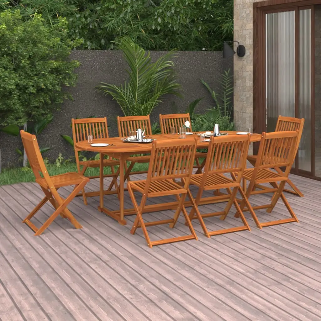Ensemble à manger de jardin 9 pcs 220x90x75 cm bois d’acacia vidaXL 3086976