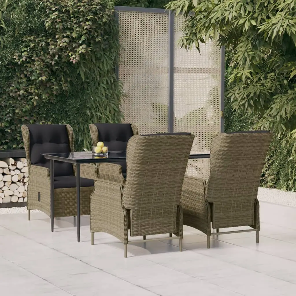 Ensemble à manger de jardin 5pcs Marron Résine tressée vidaXL 3156810