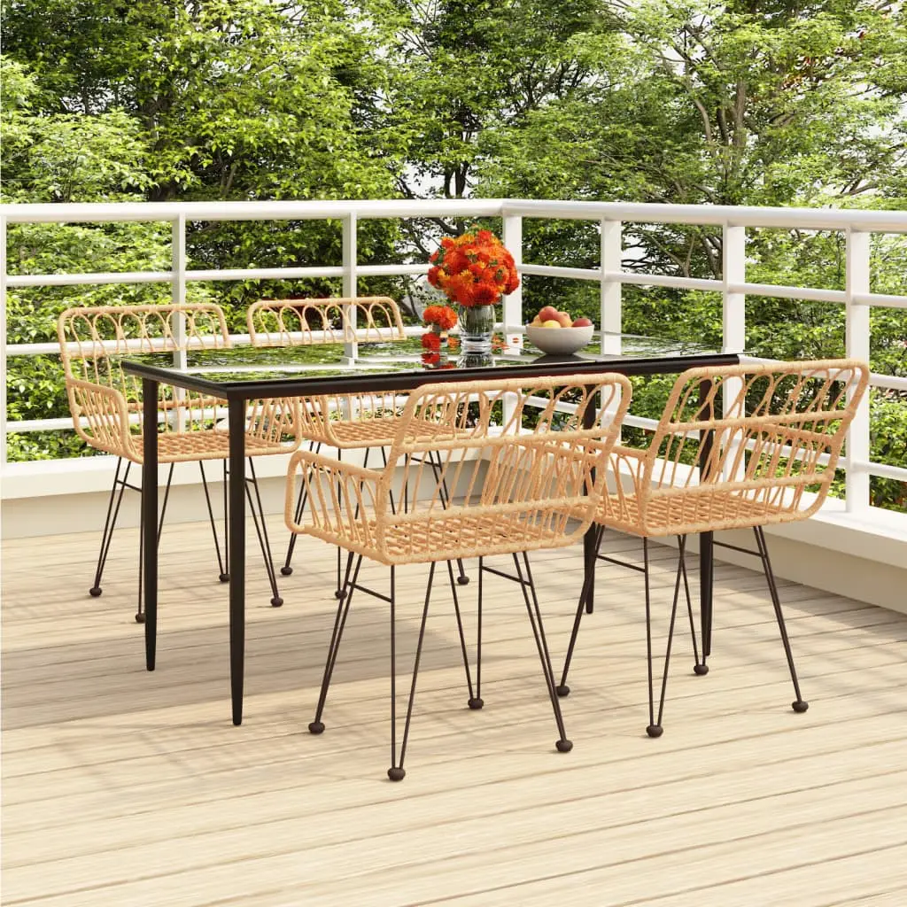Ensemble à manger de jardin 5pcs Résine tressée vidaXL 3157847