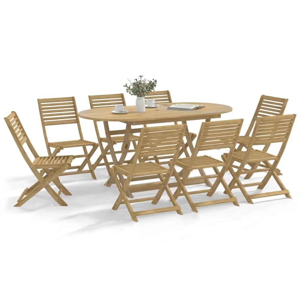 Ensemble à manger de jardin 9 pcs bois d’acacia solide vidaXL 3295006