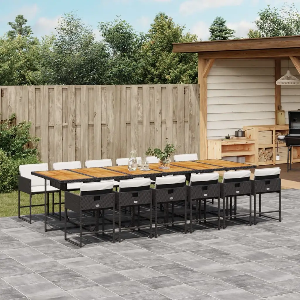 Ensemble à manger de jardin 13 pcs coussins noir résine tressée vidaXL 3278078