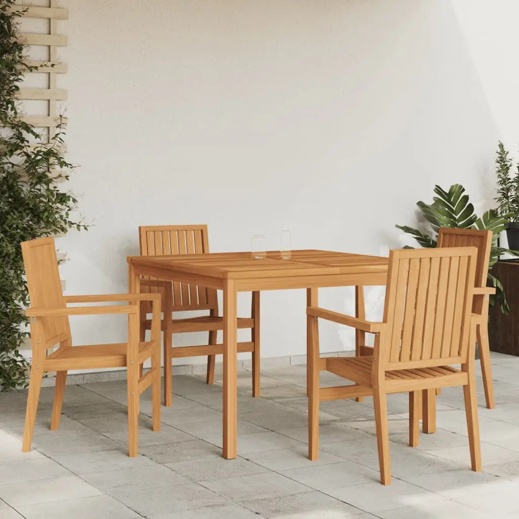 Ensemble à manger de jardin 5pcs Bois de teck massif vidaXL 3157912
