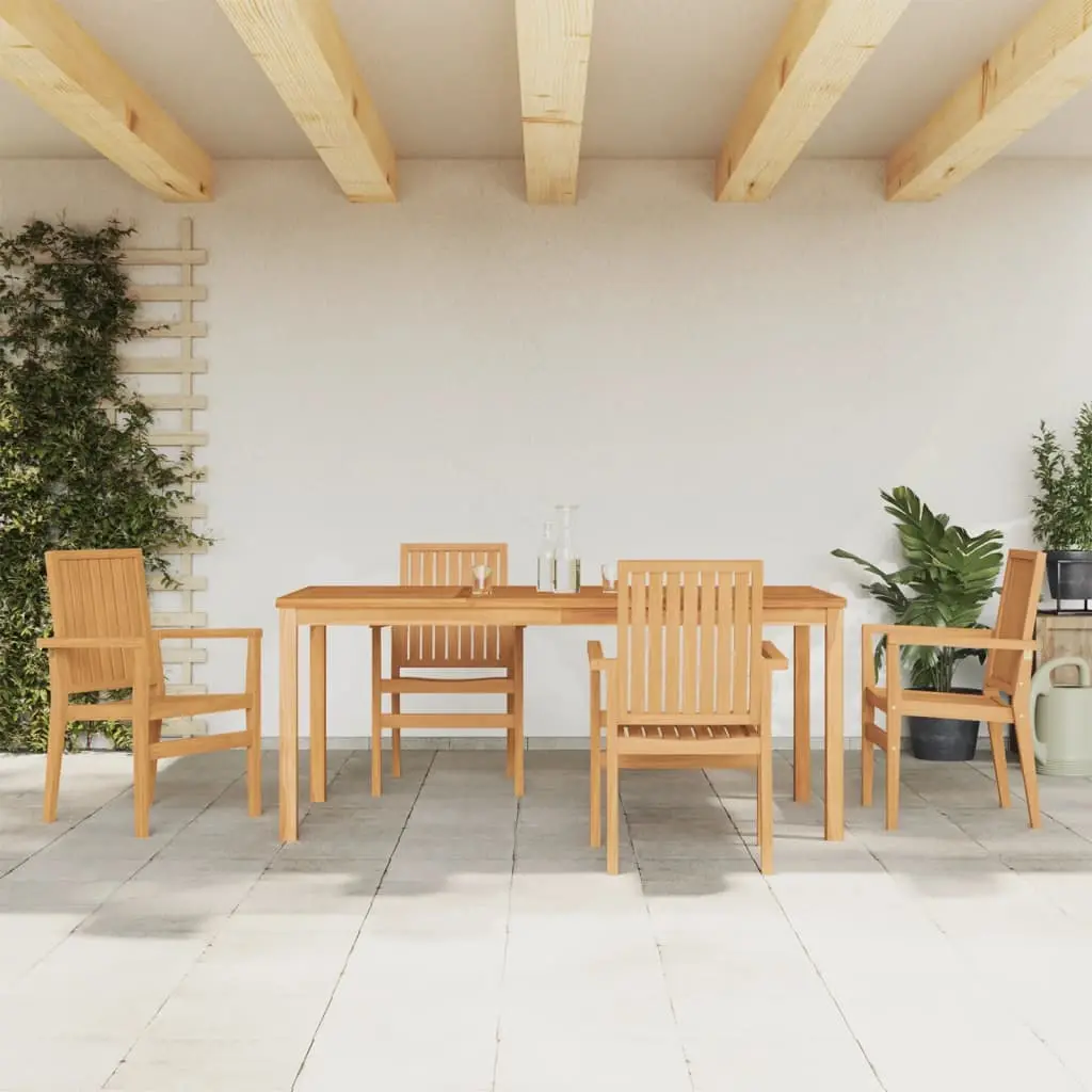 Ensemble à manger de jardin 5pcs Bois de teck massif vidaXL 3157919