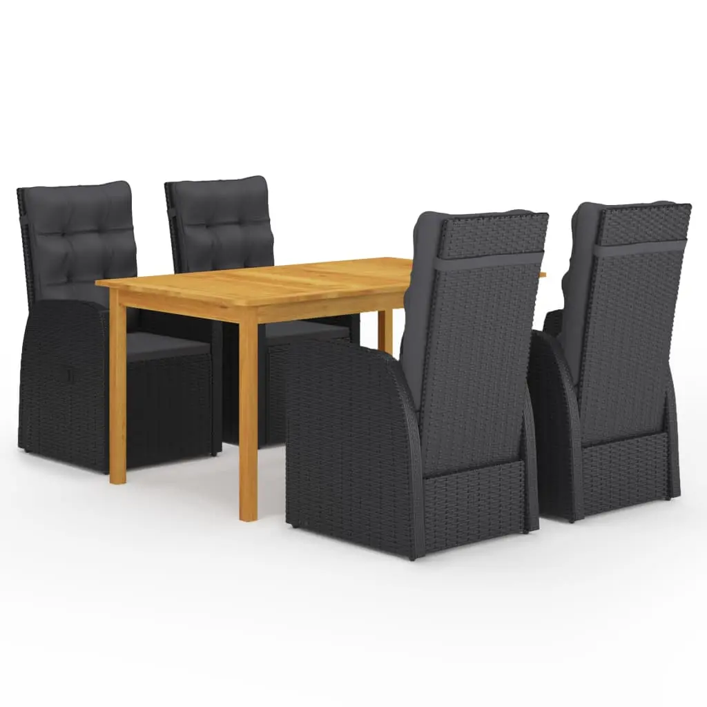 Ensemble à manger de jardin 5 pcs Noir vidaXL 3067815