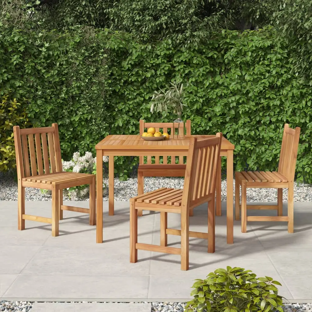Ensemble à manger de jardin 5pcs Bois de teck massif vidaXL 3157145