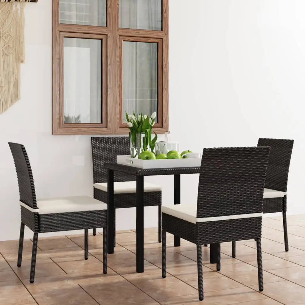 Ensemble à manger de jardin 5 pcs Résine tressée Noir vidaXL 3065694
