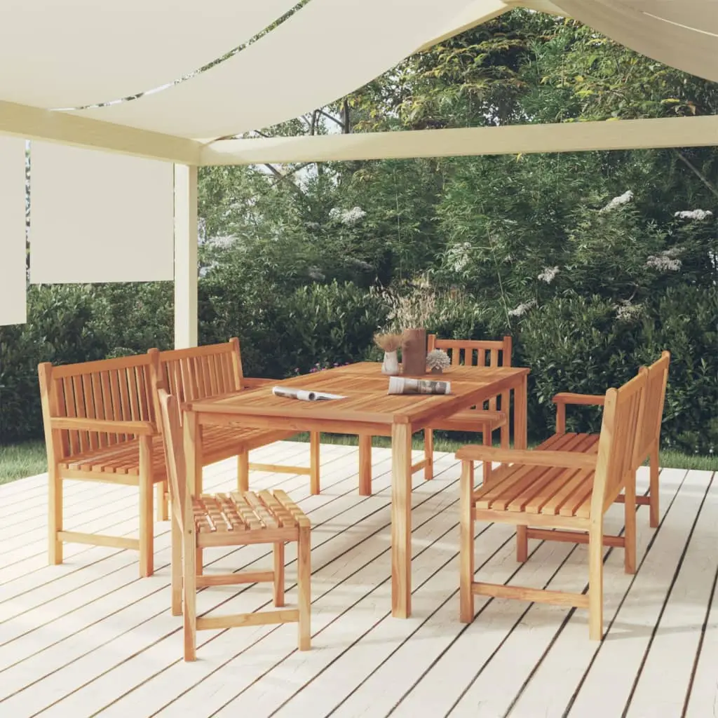 Ensemble à manger de jardin 5pcs Bois de teck massif vidaXL 3157161