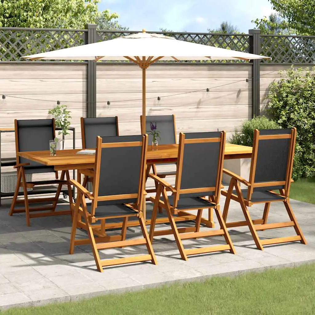 Ensemble à Manger de jardin 7pcs bois d’acacia solide textilène vidaXL 3279264