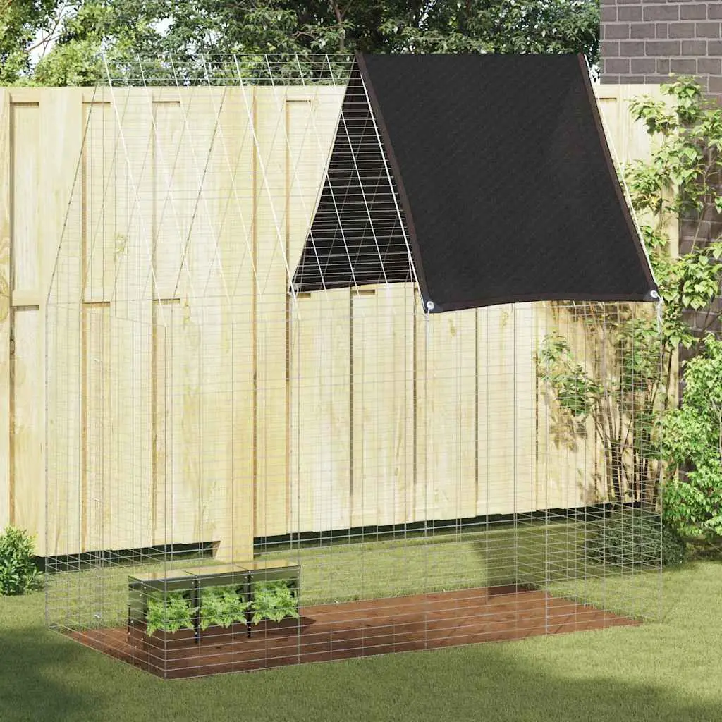 Enclos pour Lapins et Cochons d’Inde en Acier Galvanisé 200x100x210 cm Argenté – ComfortXL Pet Living