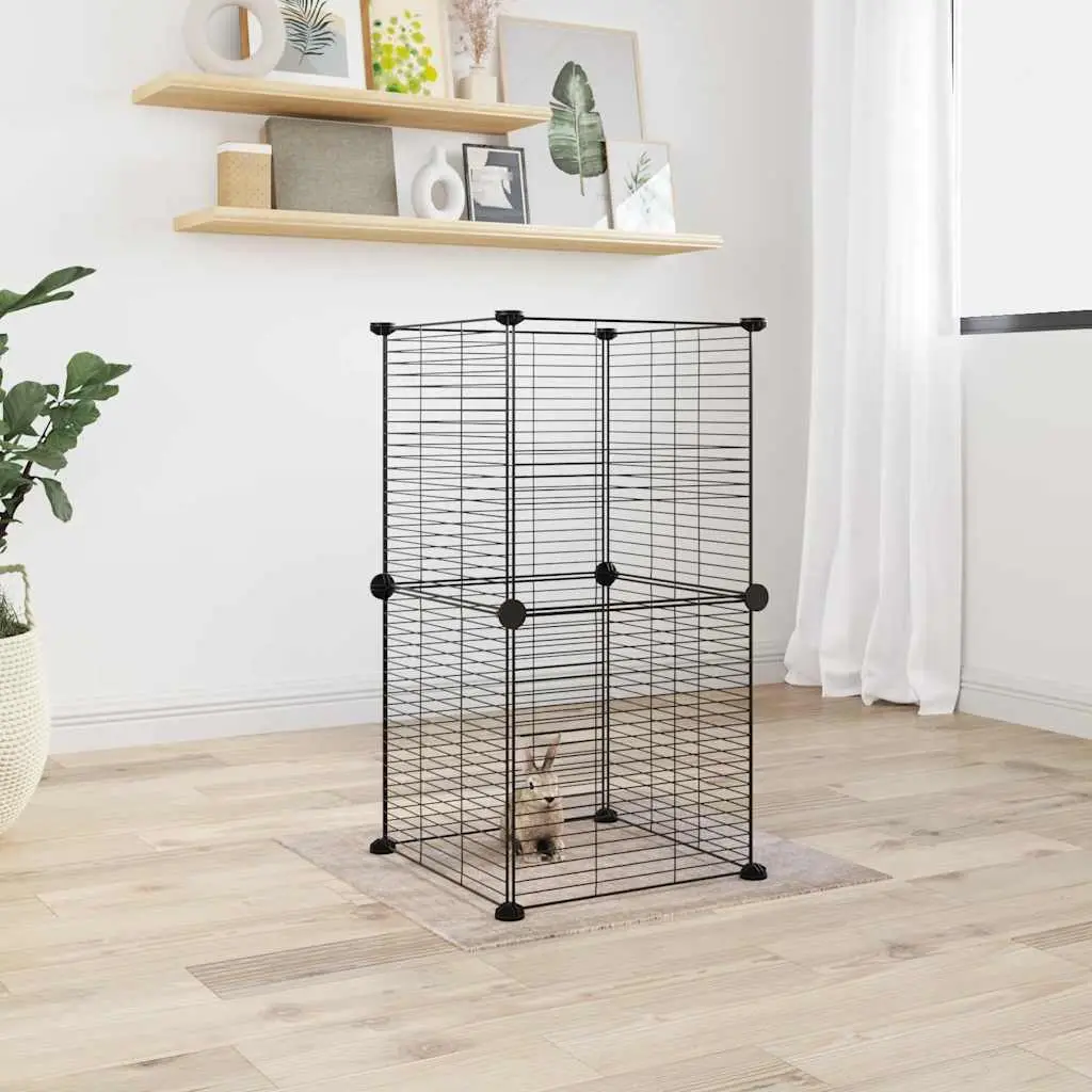Enclos rongeur 8 panneaux acier maillage serré intérieur Noir – ComfortXL Outdoor Living