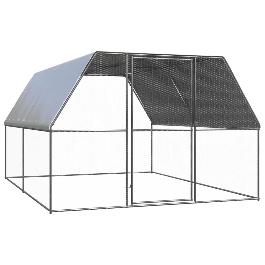 Enclos poulailler extérieur 3x4x2 m acier galvanisé avec bâche de toit – ComfortXL Outdoor Living