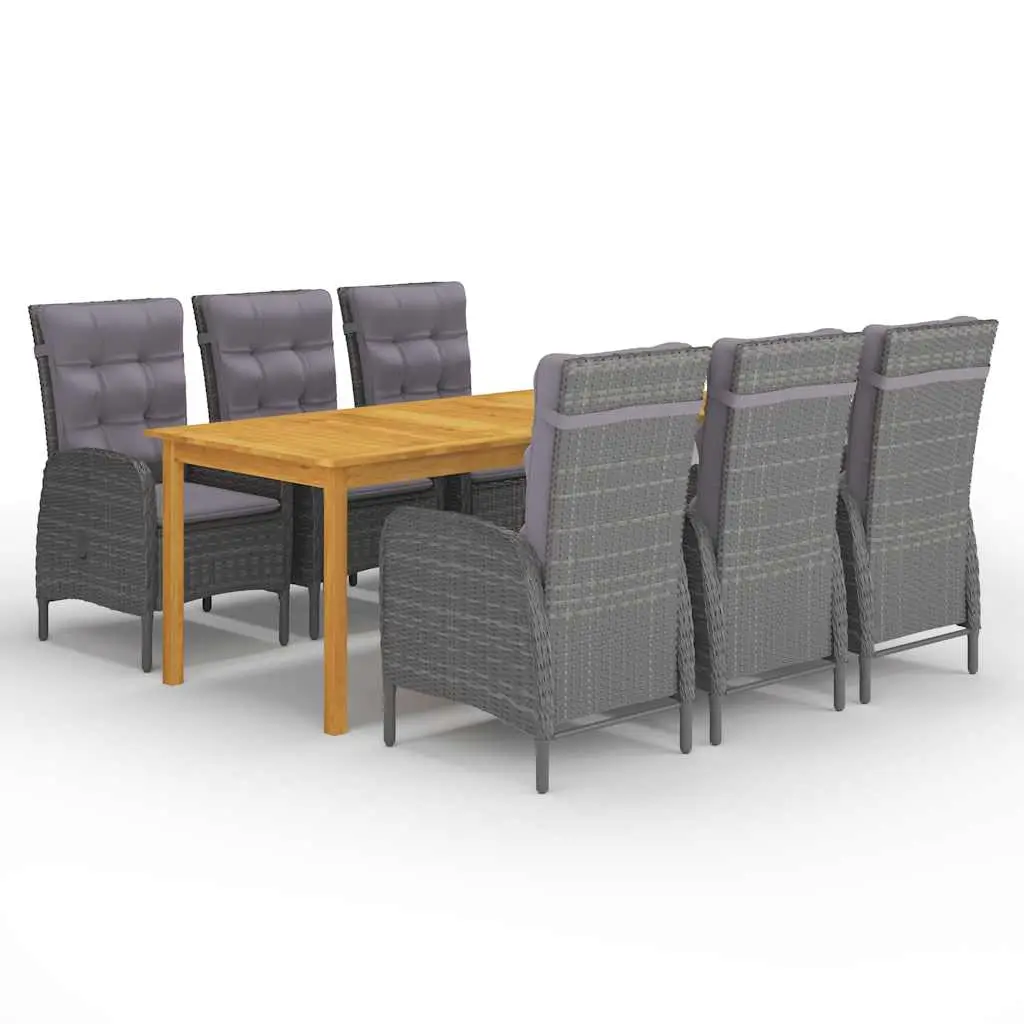 Ensemble à manger de jardin 7 pcs Gris vidaXL 3067867