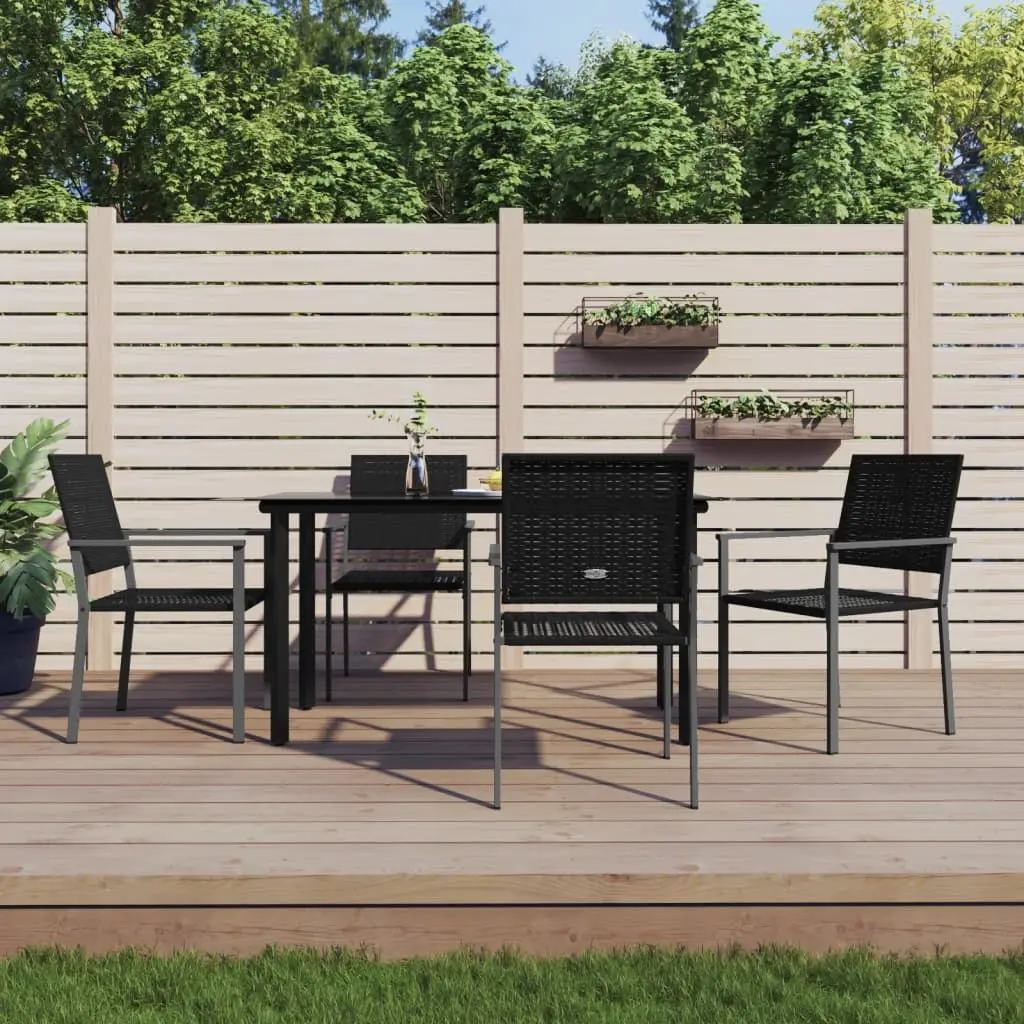 Ensemble à manger de jardin 5 pcs résine tressée acier vidaXL 3187023