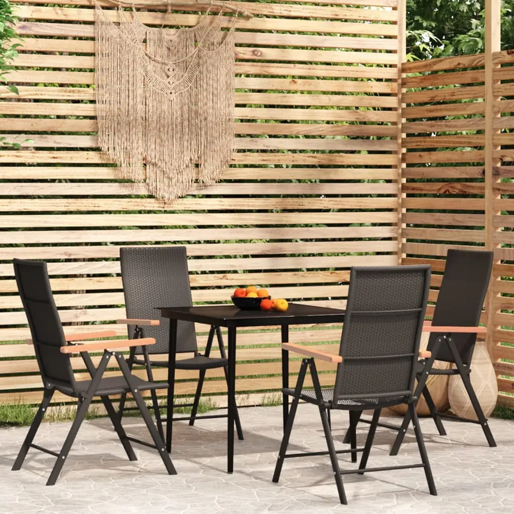 Ensemble à manger de jardin 5 pcs Noir vidaXL 3099120