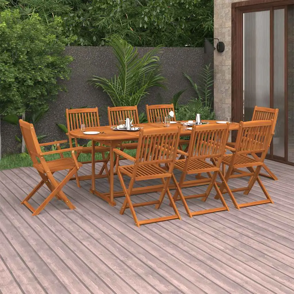 Ensemble à manger de jardin 9 pcs 220x90x75 cm bois d’acacia vidaXL 3086974