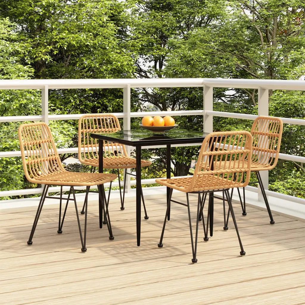 Ensemble à manger de jardin 5pcs Résine tressée vidaXL 3157874