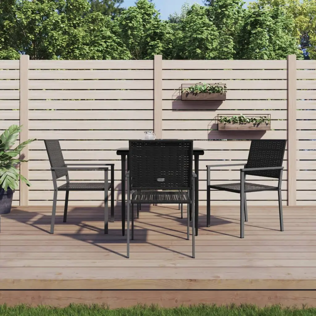 Ensemble à manger de jardin 5 pcs résine tressée acier vidaXL 3187004
