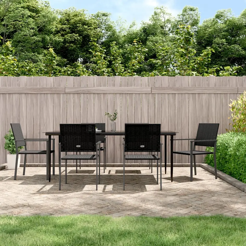 Ensemble à manger de jardin 7 pcs résine tressée acier vidaXL 3187015