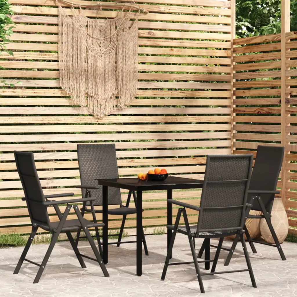 Ensemble à manger de jardin 5 pcs Noir vidaXL 3099102