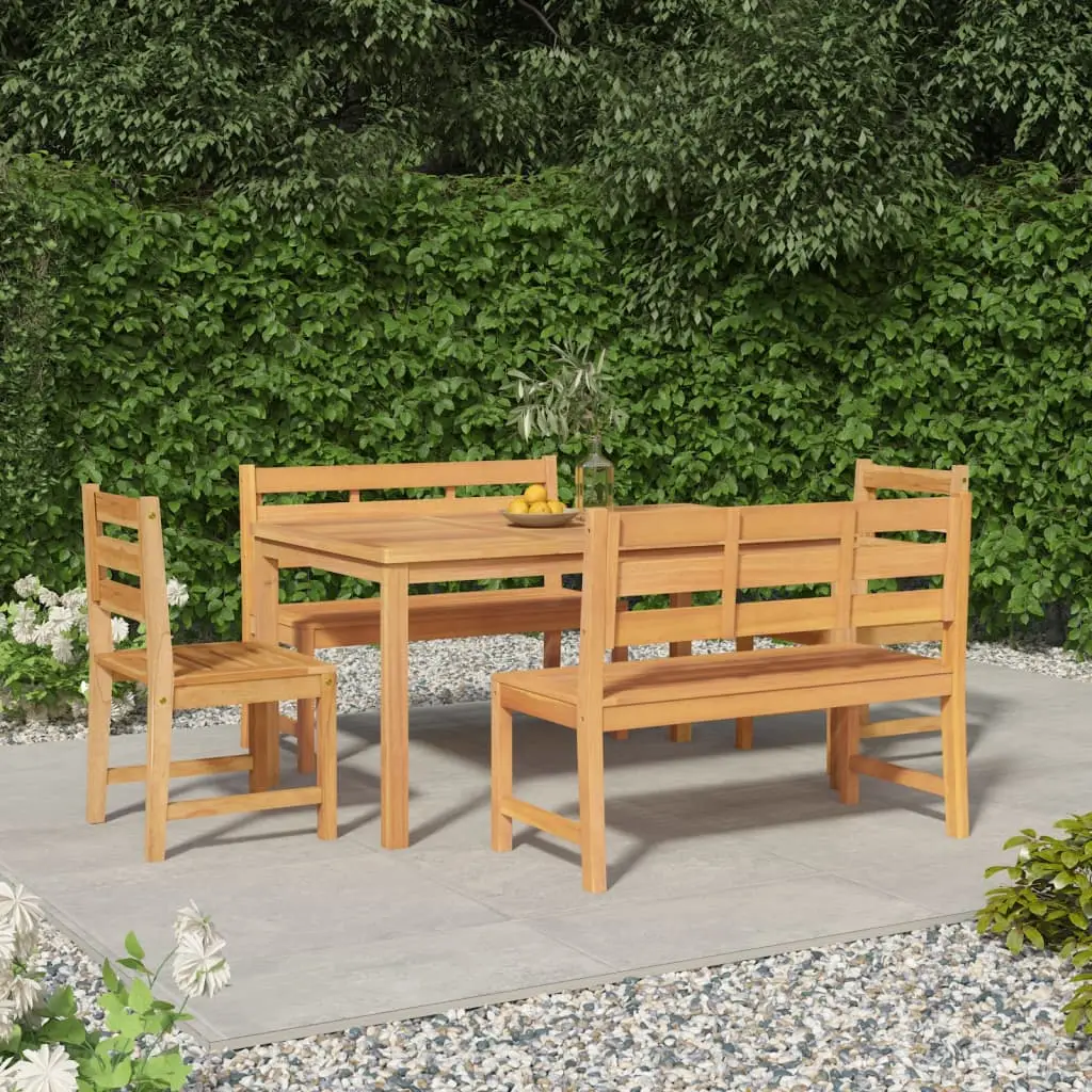 Ensemble à manger de jardin 5pcs Bois de teck massif vidaXL 3157198
