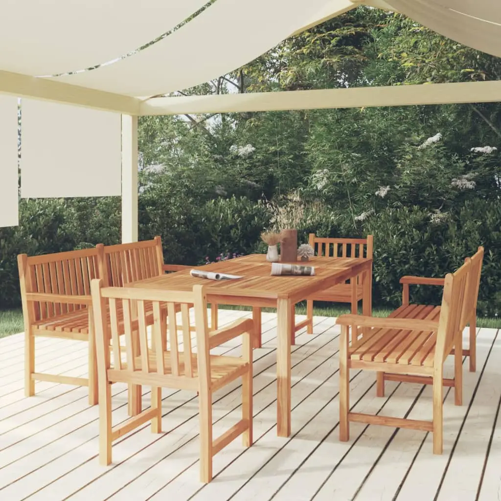 Ensemble à manger de jardin 5pcs Bois de teck massif vidaXL 3157173