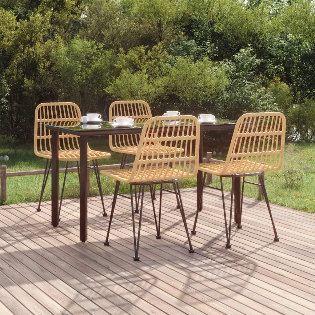 Ensemble à manger de jardin 5pcs Résine tressée vidaXL 3157889