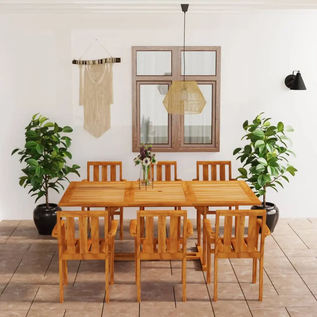 Ensemble à manger de jardin 7 pcs Bois de teck massif vidaXL 3059608