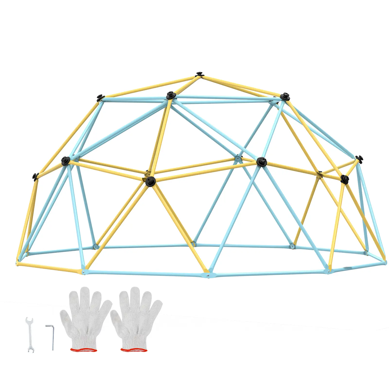 VEVOR Dôme d’escalade géométrique pour enfants 3-10 ans, 305cm, support 340kg, poignées, intérieur/extérieur.