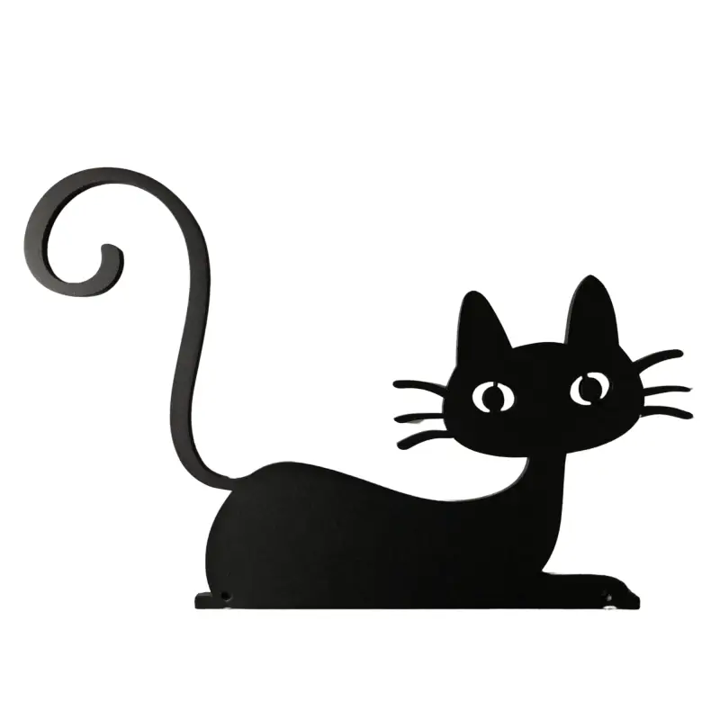 Déco jardin : Chat Félix Métal – Noir 28 cm – Jardinex