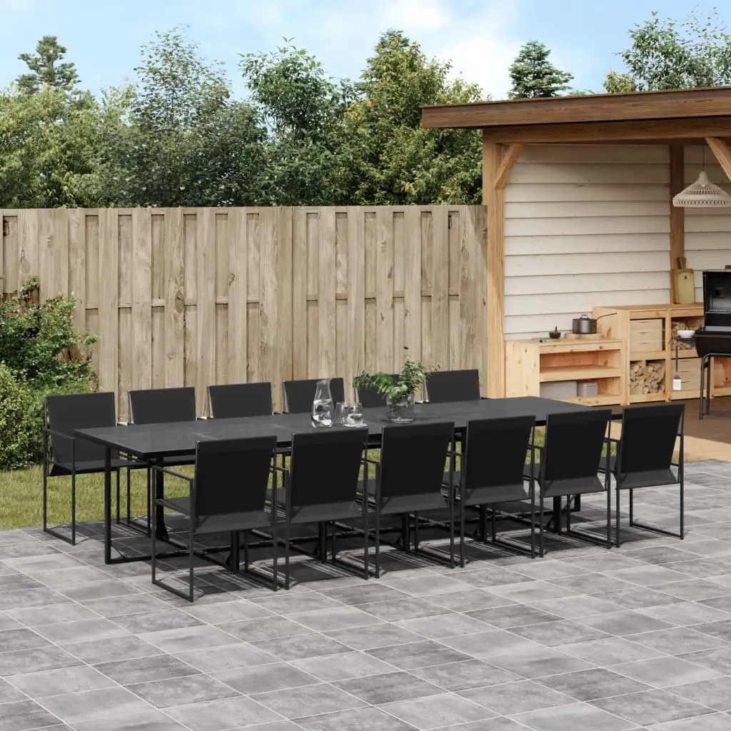 Ensemble à manger de jardin 13 pcs noir textilène vidaXL 3295122